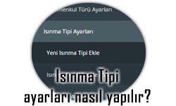 Isınma tipi ayarları nasıl yapılır?