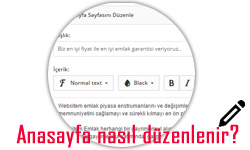 Anasayfa Nasıl Düzenlenir?