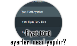 Fiyat türü nasıl ayarlanır?